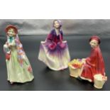 Three Royal Doulton Lady Figurines, Sweet Anne HN 1496- Miss Winsome HN 1666- Potted by Doulton & co