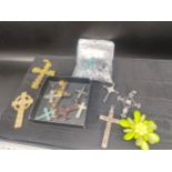 Lot of various cross pendants together with a quantity of costume earrings [Will post]
