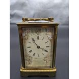 Antique panelled brass carriage clock [12cm]