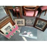 Large lot of pictures and framing .