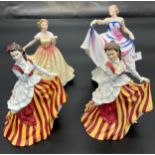 Four various Royal Doulton lady Figurines, Deborah HN 3644, Liberty HN 3201 & Two Marie Sisley