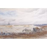 Framed watercolour depicting ocean scene by A.Ballingall, dated 1898 [63x90cm]