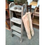 Set of antique ladders together with pine stair spars .