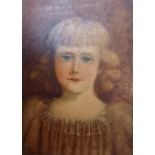 Oil on canvas depicting a young girl, in a moulded frame, Signed W.Bonnie Dated 1896 [53x46cm]