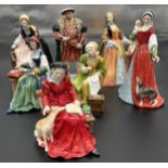 ROYAL DOULTON FIGURE OF HENRY VIII AND HIS SIX WIVES comprising Henry VIII HN3458, Catherine Parr