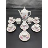 Fifteen piece Copeland Spode tea set with teapot and sugar and cream