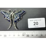 A silver plique a jour butterfly brooch-pendant.