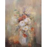 Still life oil painting depicting flowers in a vase [L.Blackie] [73x59cm]