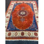 Large and heavy antique hand woven living room rug. []
