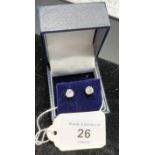 A pair of 14ct white gold substantial diamond stud earrings of 1.6ct