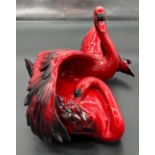 Royal Doulton Flambe Images of fire, Nestling Down HN 3538, Signed A.M To base. [20cm high] [Will