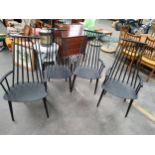 Hay J Collection set of 4 high back arm chairs .