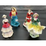 Four various Royal Doulton lady figurines, Grace Darling HN 3089, Eliza HN 3179, Winter's Day HN3769
