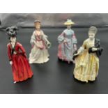 Four various Royal Doulton Lady Figurines, Lady Worsley HN3318, Isabella HN 3010, Countess of