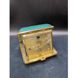 Vintage German 7 Jewel travel clock within fitted green case [Europa Deluxe]