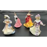 Four various Royal Doulton Lady Figurines, Katherine HN3708, L' Ambitieuse HN3359, Lily HN3626 &