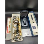 Lot of watches to includes timex cowboy watch, boxed Ingersoll watch , Raymond Weil ladies watch,