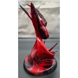 Large Royal Doulton Flambe Images of fire, Courtship HN 3535 Sculpture/ Figure. [39cm high] [Will