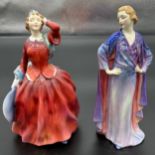 Two Royal Doulton lady Figurines, Clotilde HN 1599- Potted by Doulton & Co & Blithe Morning HN 2065.