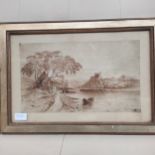 19th century Water colour titled Notham Castle signed flu.