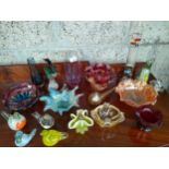 A collection of art glass to include mdina and Murano etc.