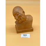 Gaston Hauchecorne [1880-1945] Terracotta sculpture bust of an Asian man. Signed to the front of the