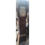 J. Sinclair [Alloa] Grandfather clock with pendulum and weights.