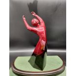 Royal doulton flambe dancer figure . 22 cm in height .