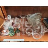 A Collection of Fine Glass to Include paperweights crystal glass bowls and art glass