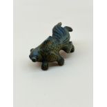 Japanese hand carved netsuke sculpture of a goldfish, unsigned. [6cm in length]