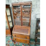 Antique two drawer bureau bookcase.