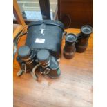 2 sets of binoculars to include antique set