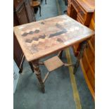 19th century arts and crafts 2 tier window table.