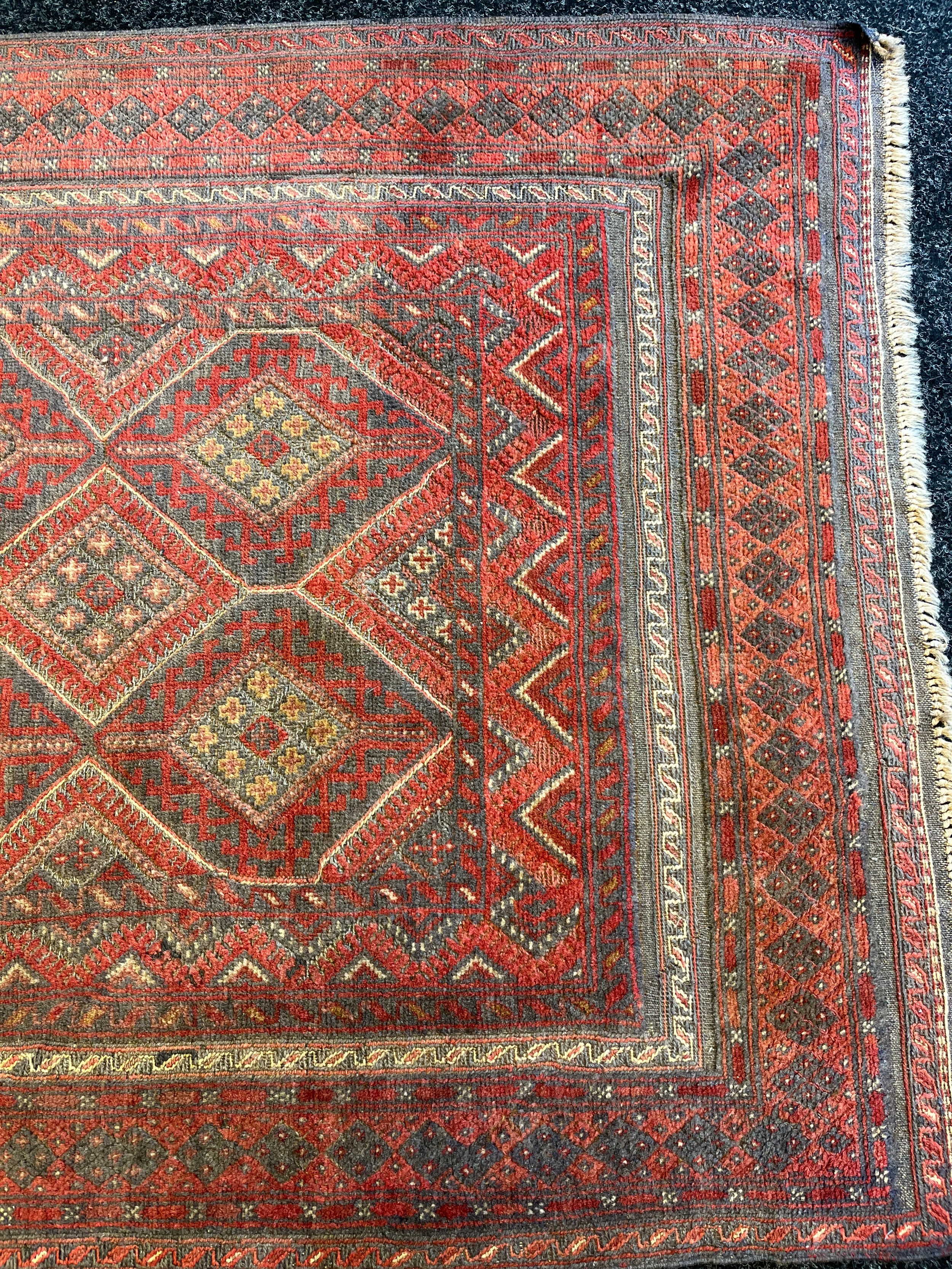 Antique handmade kilm rug, comes with certificate of authenticity [194x121cm] - Image 4 of 7