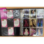 Porfilio containing two collections of trading cards, Complete set 1- 100 of Barbie years produced