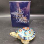 Royal crown Derby gold special edition Terrapin with box . 10 cm in length.