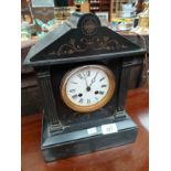 Victorian French slate mantle clock.