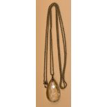 Antique 9ct gold rope chain. Together with a silver and cut glass drop pendant. [9ct- 14grams] [Will