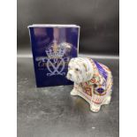 Royal crown Derby paperweight the bulldog with stopper and box. 9cm in height.