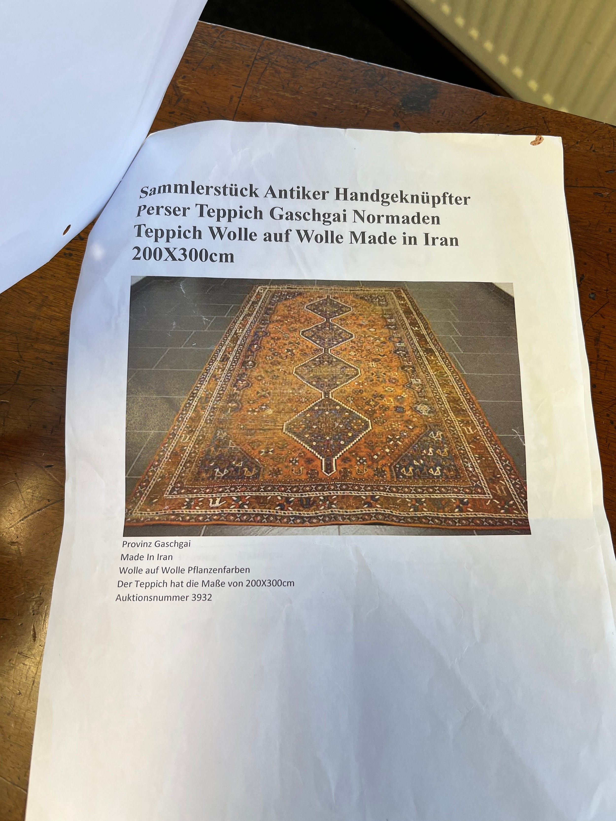 Provinz Gaschgai Iranian rug with certificate of authenticity [200x300cm] - Image 9 of 10