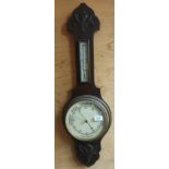 Vintage Aneroid Barometer. Fitted with a mercury thermometer. [Will not post]
