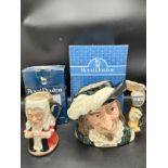 Royal doulton double sided Toby jug the judge and theif together with Royal doulton Scaramouche