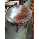 19th century arts and crafts drop leaf table.