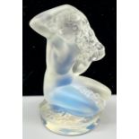 Lalique France art nouveau design nude lady figurine. Signed to the rim of the base. [7.5cm high] [