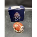 Royal crown Derby ladybird Paperweight with stopper and box. 6 cm in length.