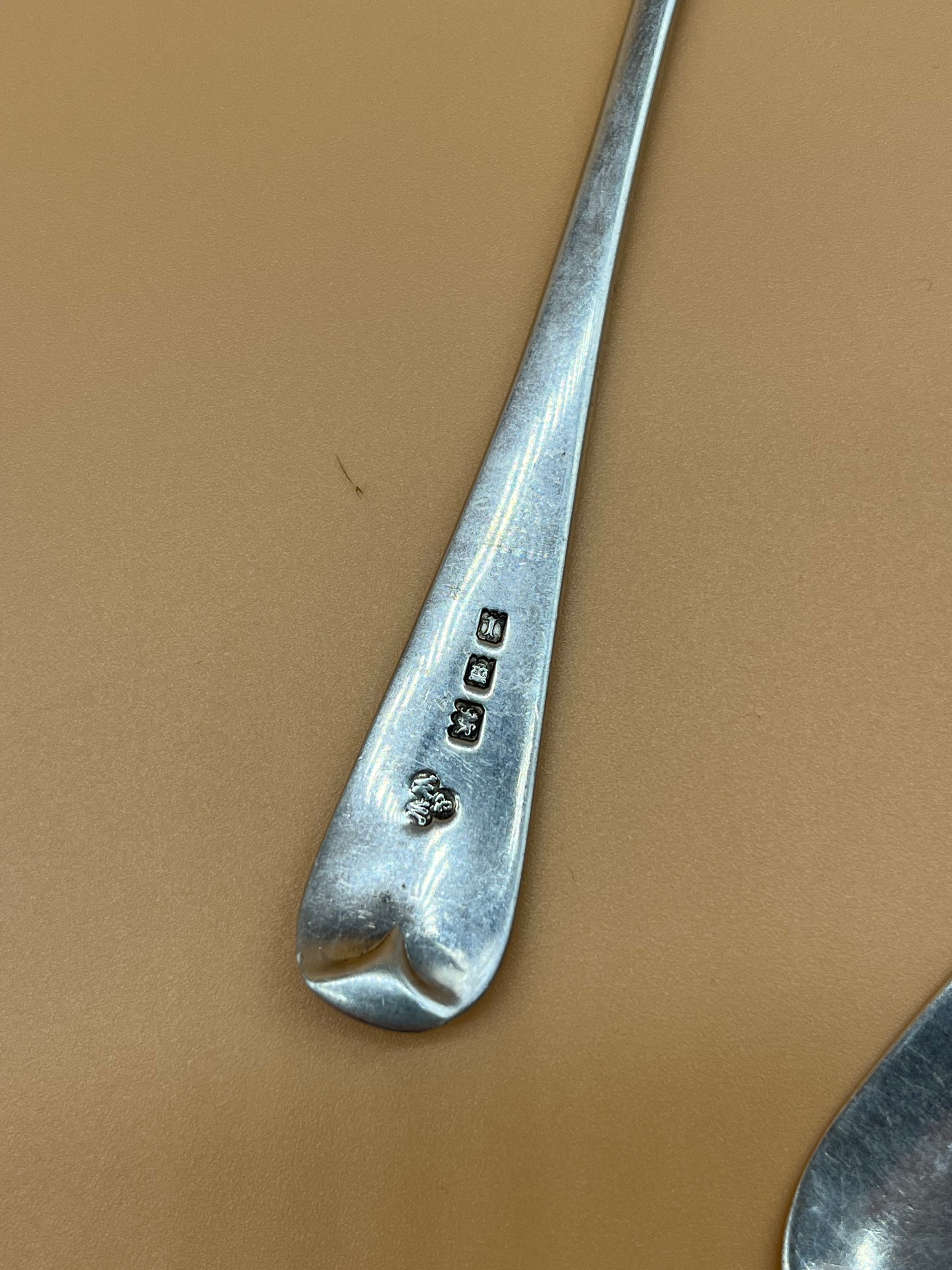 Four antique silver tea spoons together with London silver tea spoon. [72.89grams] [Will post] - Image 3 of 3