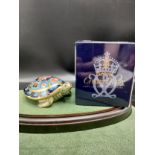 Royal crown Derby Terrapin Paperweight with box . 11 cm in length.