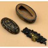 Antique Japanese Sword parts [Samurai] Menuki, Fuchi and Kashira.