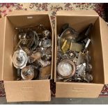 2 boxes of silver-plated wares etc.