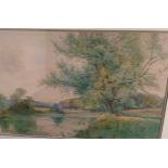 Watercolour depicting landscape with river [P. Buchanan] [60x76cm]